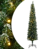 Árbol de Navidad artificial estrecho con 300 LEDs 180 cm