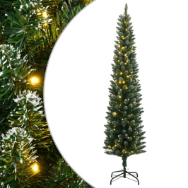 Árbol de Navidad artificial estrecho con 300 LEDs 240 cm