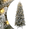 Árbol de Navidad artificial con 150 LEDs y nieve flocada 120 cm