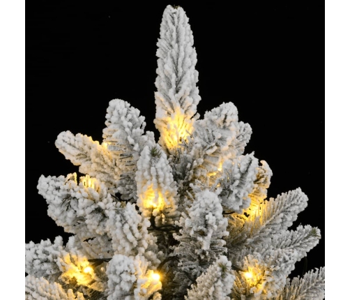 Árbol de Navidad artificial con 150 LEDs y nieve flocada 120 cm