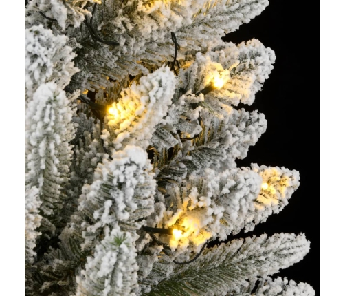 Árbol de Navidad artificial con 300 LED y nieve flocada 180 cm