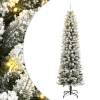 Árbol de Navidad artificial con 150 LEDs y nieve flocada 120 cm