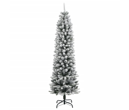 Árbol de Navidad artificial con 150 LEDs y nieve flocada 120 cm