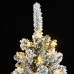 Árbol de Navidad artificial con 150 LEDs y nieve flocada 120 cm