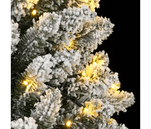 Árbol de Navidad artificial con 150 LEDs y nieve flocada 120 cm