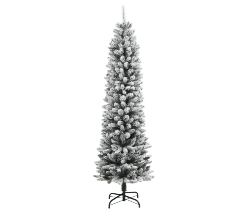 Árbol de Navidad artificial con 300 LED y nieve flocada 180 cm