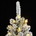 Árbol de Navidad artificial con 300 LEDs y nieve flocada 210 cm