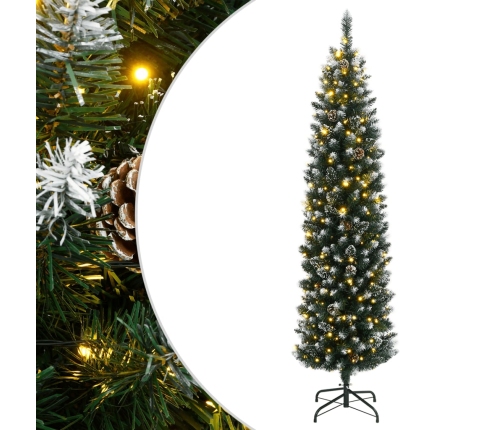 Árbol de Navidad artificial estrecho 150 LEDs 120 cm