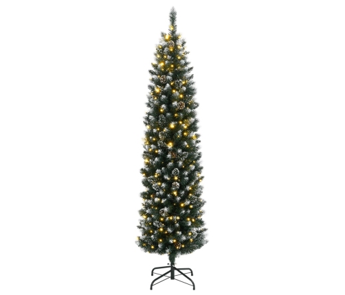 Árbol de Navidad artificial estrecho 150 LEDs 120 cm