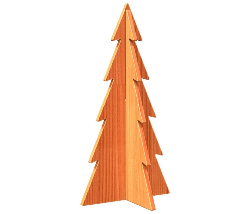 Árbol Navidad de adorno madera maciza pino marrón cera 59,5 cm