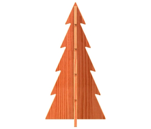 Árbol Navidad de adorno madera maciza pino marrón cera 59,5 cm