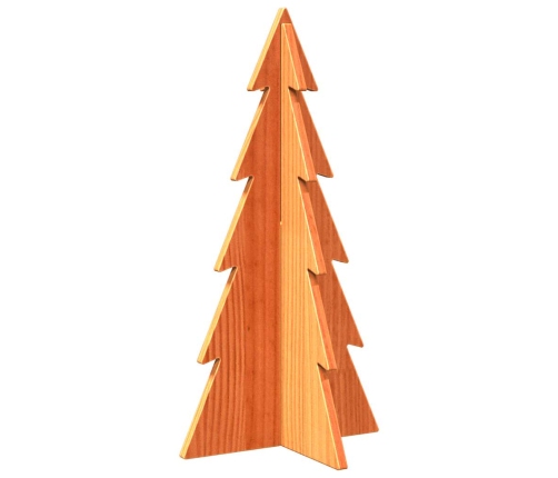 Árbol Navidad de adorno madera maciza pino marrón cera 59,5 cm