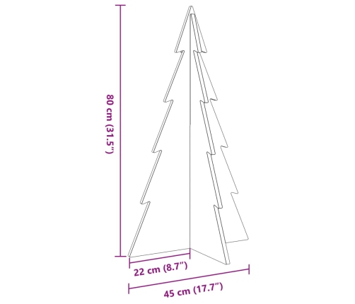 Árbol de Navidad de madera de adorno madera maciza pino 80 cm