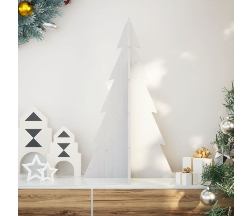 Árbol Navidad de adorno madera maciza pino blanco 80 cm