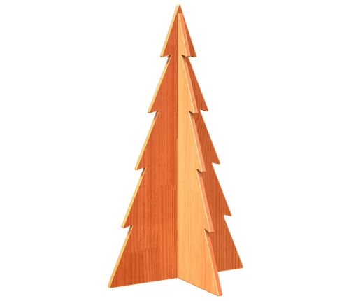 Árbol de Navidad de adorno madera maciza pino marrón cera 80 cm