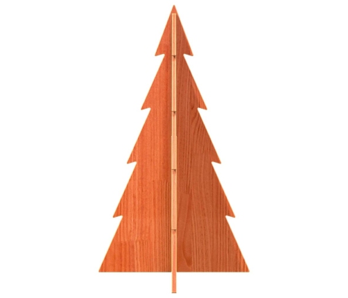 Árbol de Navidad de adorno madera maciza pino marrón cera 80 cm