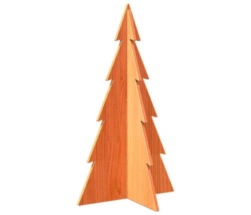 Árbol de Navidad de adorno madera maciza pino marrón cera 80 cm