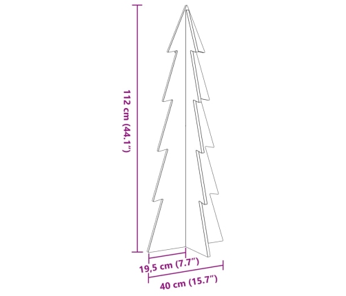 Árbol de Navidad de madera de adorno madera maciza pino 112 cm