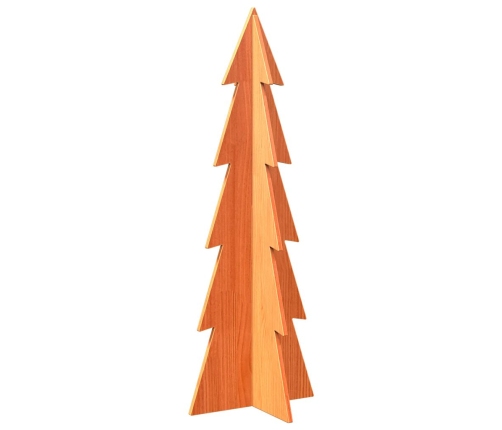 Árbol Navidad de adorno madera maciza pino marrón cera 112 cm