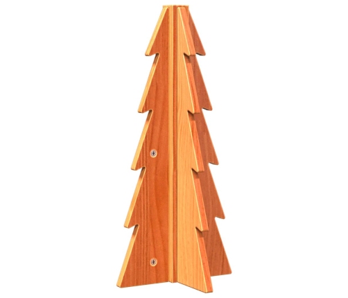 Árbol de Navidad de adorno madera maciza pino marrón cera 49 cm