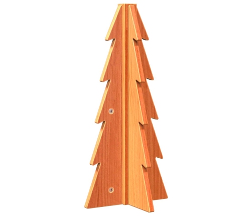 Árbol de Navidad de adorno madera maciza pino marrón cera 49 cm