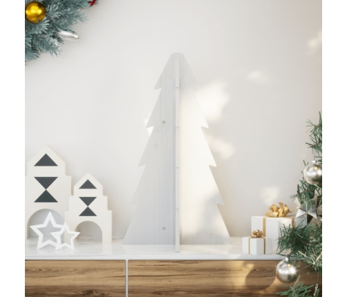 Árbol de Navidad de adorno madera maciza pino blanco 69,5 cm