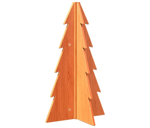 Árbol Navidad de adorno madera maciza pino marrón cera 69,5 cm