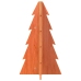 Árbol Navidad de adorno madera maciza pino marrón cera 69,5 cm