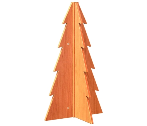 Árbol Navidad de adorno madera maciza pino marrón cera 69,5 cm