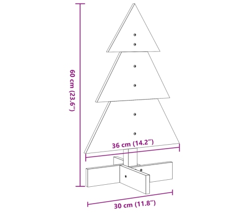 Árbol de Navidad de madera de adorno madera maciza pino 60 cm