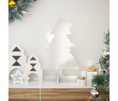 Árbol de Navidad de adorno madera maciza pino blanco 60 cm