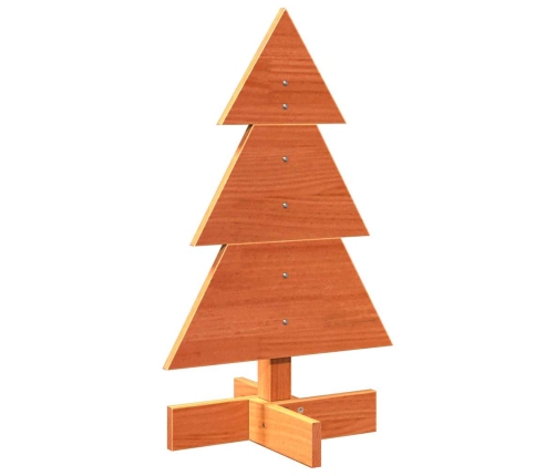 Árbol de Navidad de adorno madera maciza pino marrón cera 60 cm