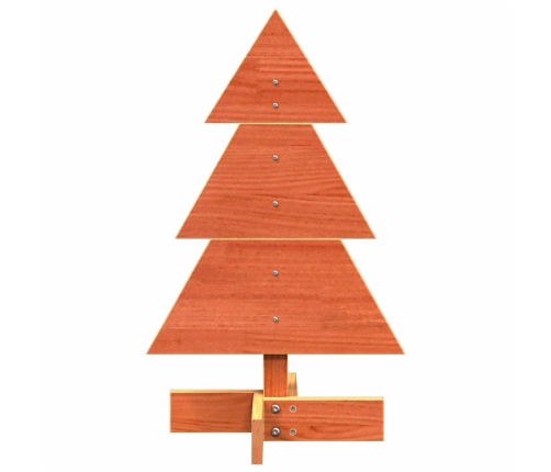 Árbol de Navidad de adorno madera maciza pino marrón cera 60 cm