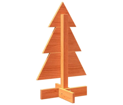 Árbol de Navidad de adorno madera maciza pino marrón cera 60 cm