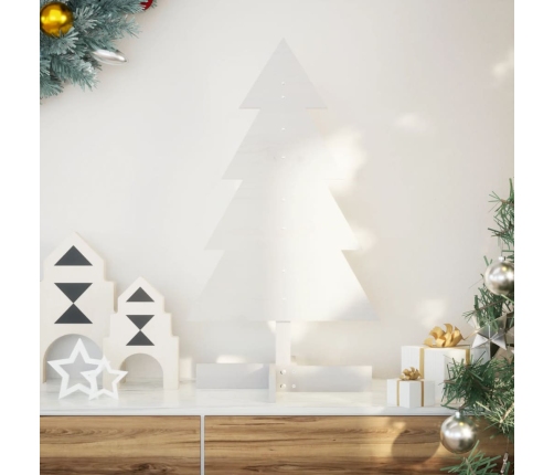 Árbol Navidad de adorno madera maciza pino blanco 80 cm