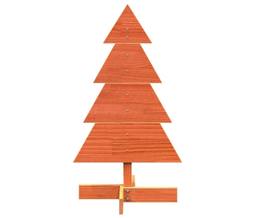 Árbol de Navidad de adorno madera maciza pino marrón cera 80 cm