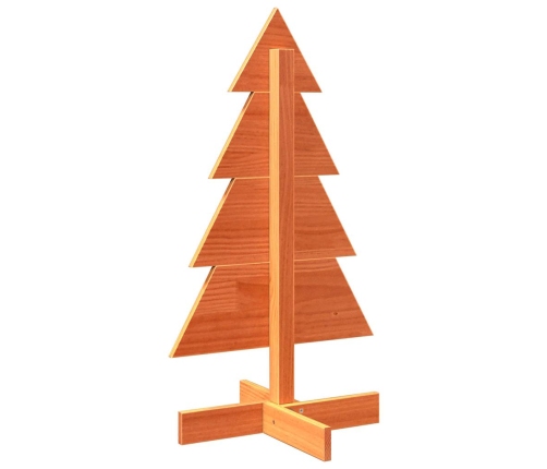 Árbol de Navidad de adorno madera maciza pino marrón cera 80 cm