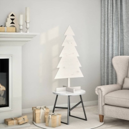 Árbol de Navidad de adorno madera maciza pino blanco 100 cm