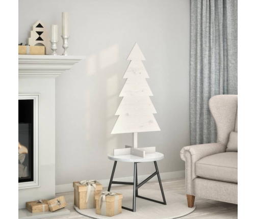 Árbol de Navidad de adorno madera maciza pino blanco 100 cm