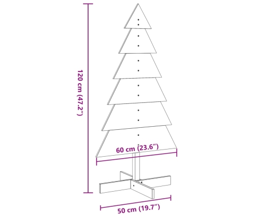 Árbol de Navidad de madera de adorno madera maciza pino 120 cm