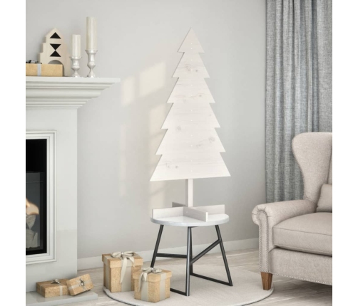 Árbol de Navidad de adorno madera maciza pino blanco 120 cm