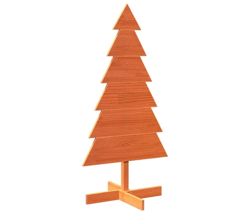 Árbol Navidad de adorno madera maciza pino marrón cera 120 cm