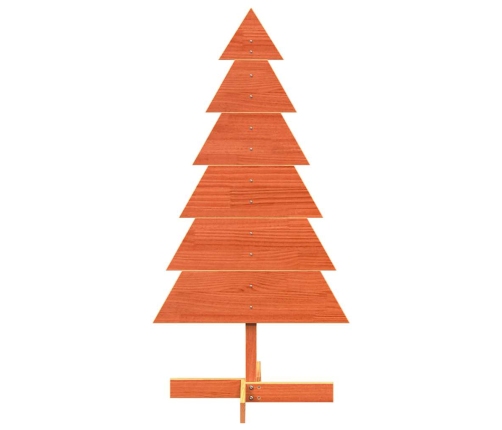 Árbol Navidad de adorno madera maciza pino marrón cera 120 cm