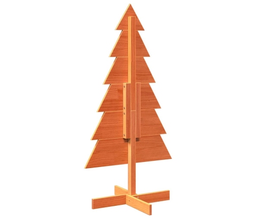 Árbol Navidad de adorno madera maciza pino marrón cera 120 cm