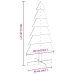 Árbol Navidad de adorno madera maciza pino marrón cera 120 cm