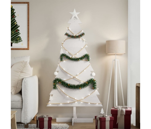 Árbol de Navidad de adorno madera maciza pino blanco 150 cm