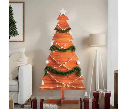 Árbol Navidad de adorno madera maciza pino marrón cera 150 cm