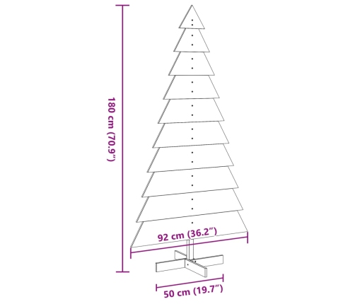 Árbol de Navidad de madera de adorno madera maciza pino 180 cm