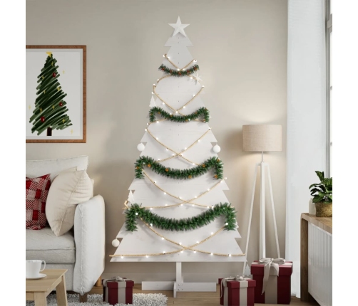 Árbol de Navidad de adorno madera maciza pino blanco 180 cm