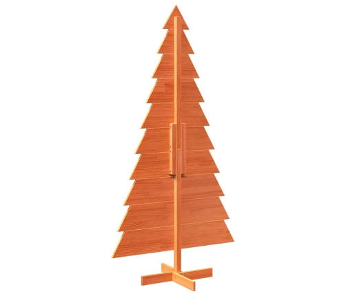 Árbol Navidad de adorno madera maciza pino marrón cera 180 cm